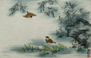 Traditional Chinese Birds and Bamboo Painting