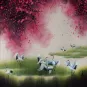 Four Seasons Cranes Watercolor Asian Art