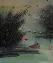 Boat and Cranes at the River Bank<br>Asian Landscape Asian Artwork