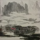 Boats on the Li River<br>Landscape Painting
