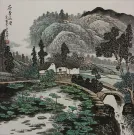 Lotus Scent Travels Far Souther  Village Landscape Painting