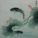 Big Fish and Flower Asian Art