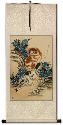 New and Fresh Kittens - Chinese Wall Scroll