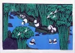 Pandas in Southern China Bamboo Forest<br>Folk Asian Art