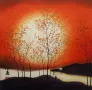 Sounds of Autumn Cranes Asian Landscape Painting