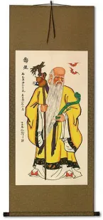 The God of Longevity - Chinese Scroll