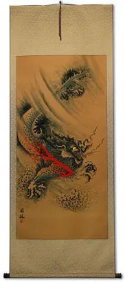 Flying Asian Dragon<br>Asian Scroll