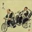 Pedicab Old Beijing Lifestyle Folk Art Painting