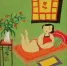 Sexy Asian Woman on Bed<br>Modern Asian Art Painting