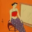 Beautiful Chinese Woman Modern Art Painting
