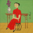 Asian Lady and Cat<br>Modern Chinese Art Painting
