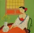 Lady in Waiting<br>Modern Asian Art Painting