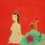 Hanging Out in the Nude with Flowers<br>Modern Asian Art Painting