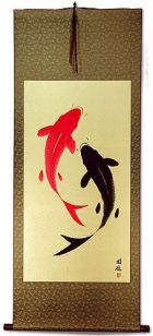 Yin Yang Fish - Huge-Size Wall Scroll