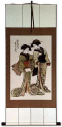 Beauties of the East - Japanese Woodblock Print Repro - Large Wall Scroll