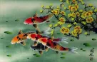 Koi Fish & Plum Blossom Chinese Painting