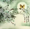 Birds and Plum Blossom Moon Light Painting