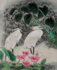 Dew in the Early Morning<br>Egrets Painting
