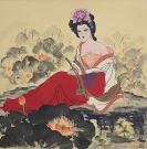 Asian Beautiful Woman Painting