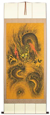 Flying Asian Dragon Extra-Large Asian Scroll