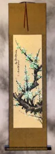 Fragrant Green Plum Blossoms Wall Scroll