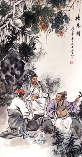 Musicians - Music Men - Wall Scroll close up view