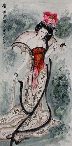 Yang Gui-Fei - Beauty of Ancient China Wall Scroll close up view