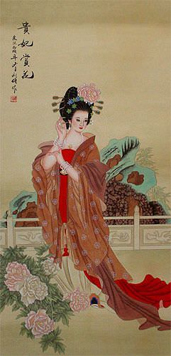 Yang Gui-Fei - Deadly Beauty of Ancient China Wall Scroll close up view