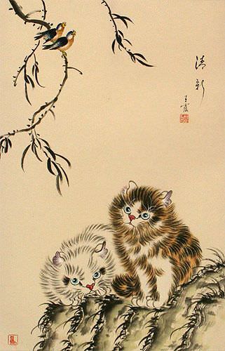 New and Fresh Kittens Wall Scroll close up view