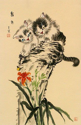 Cat Fun Wall Scroll close up view