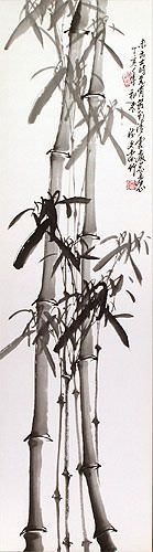 Fresh Bamboo Wall Scroll close up view