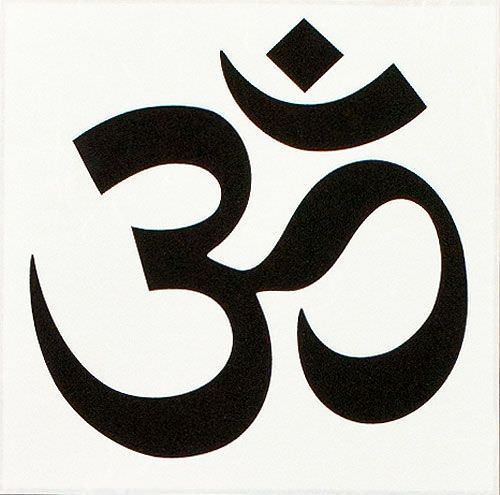 Om Symbol - Hindu / Buddhist Unryu Wall Scroll close up view