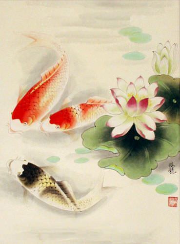 Chinese+koi+fish+art
