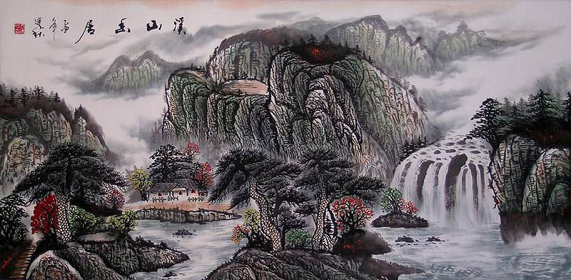 Secluded Home at Spring Mountain - Asian Art Landscape