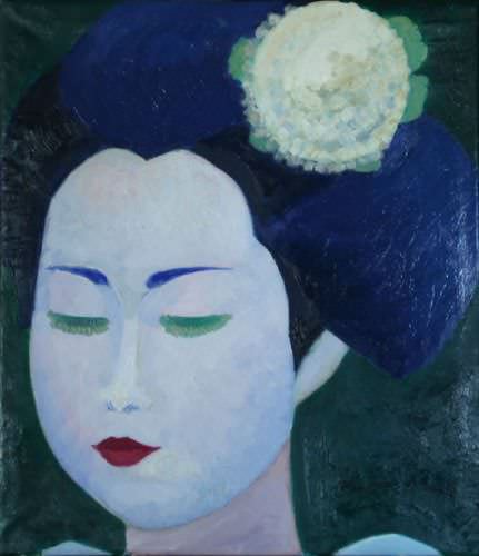 Traditional Japanese Lady - Japanese Oil Painting