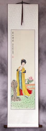 Asian Woman Wall Scroll