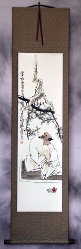 Enjoying the Plum Blossoms - Wall Scroll