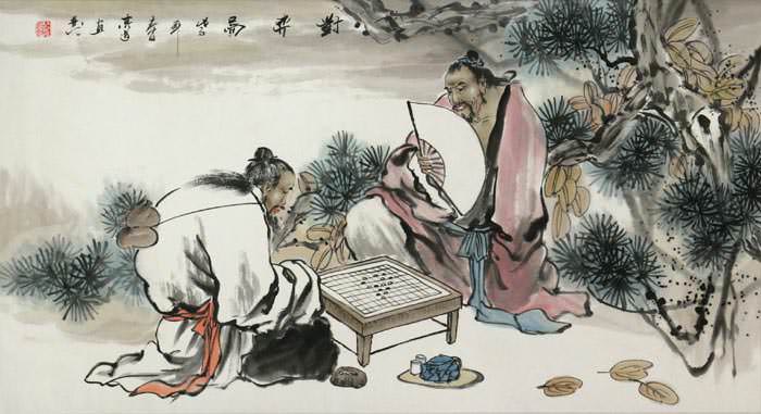 Playing Chinese Chess - Big Painting