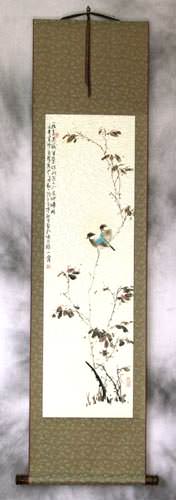 Birds on a Branch - Bird and Flower Chinese Scroll