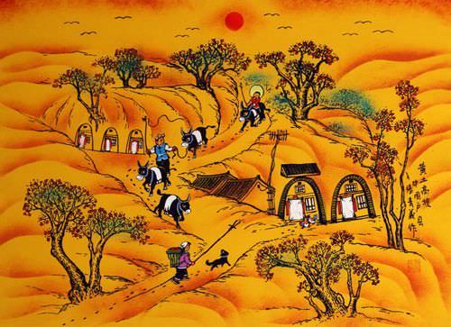 Loess Plateau - Chinese Folk Art Painting