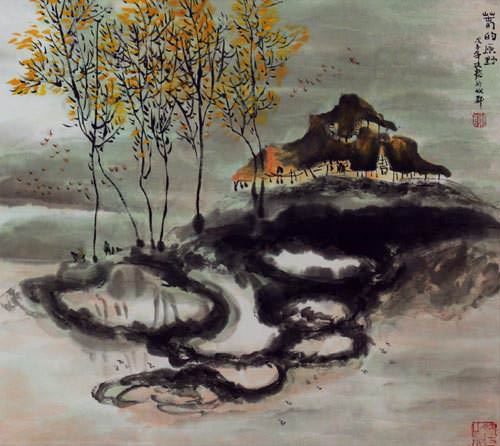 Abstract Chinese House - Landscape Painting