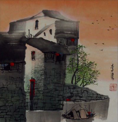 Birds Over Suzhou - Chinese Venice Painting