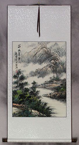 Riverside Village Home Landscape Wall Scroll