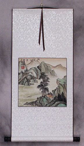 Scenic Lake and Mountain - Landscape Wall Scroll
