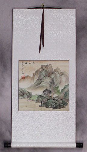 Simple Chinese Landscape Wall Scroll