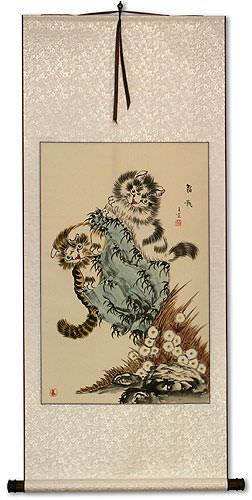 Playful Cats Wall Scroll