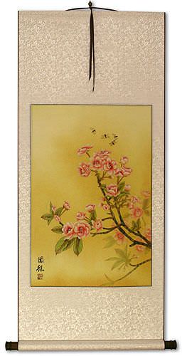 Bees and Flowers Wall Scroll