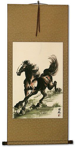 Galloping Horse Wall Scroll