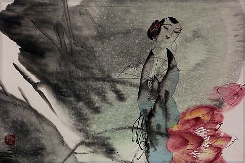 Jiang Feng Abstract Asian Woman Artwork