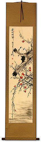 The Golden Autumn - Bird and Flower Chinese Scroll